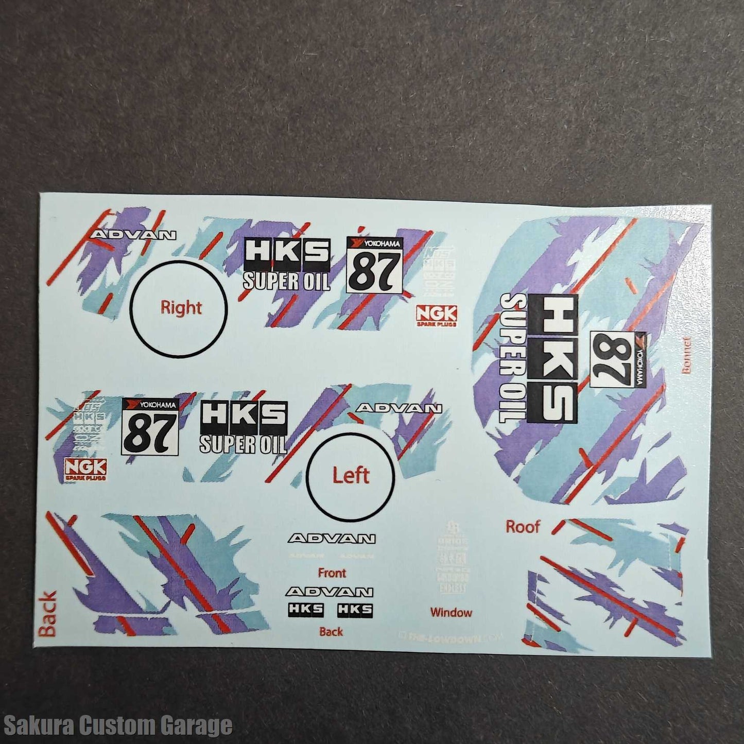 1/64 Waterslide Decals – HKS Oil Splash - Universal