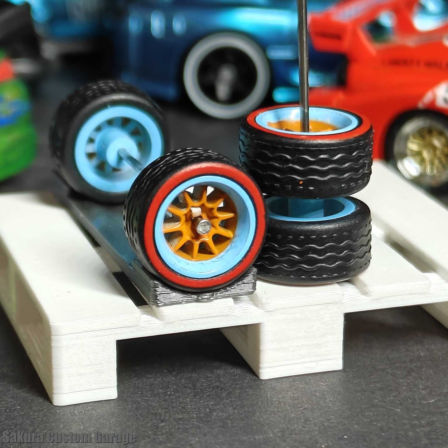 SpeedRides: 10-Spoke (Orange + Blue) - Red Stripe Tires - GULF EDITION