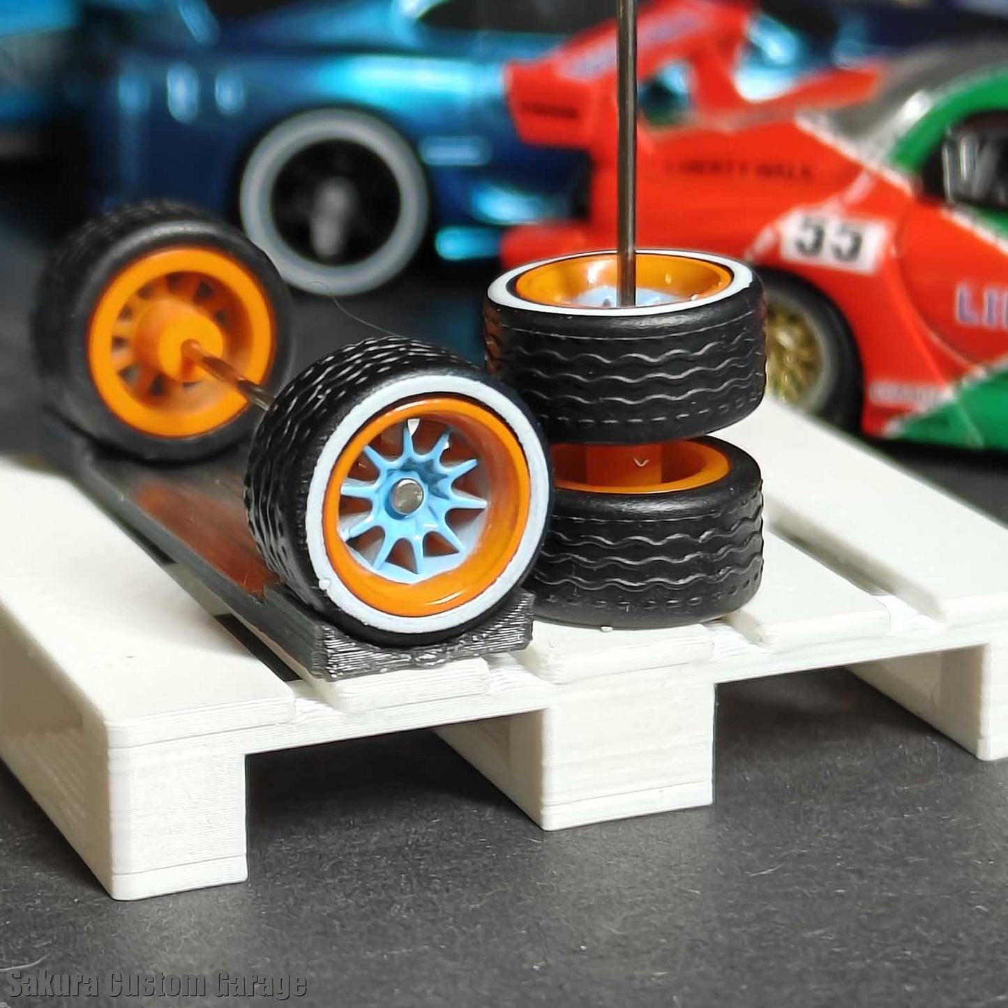 SpeedRides: 10-Spoke (Blue + Orange) - White Stripe Tires - GULF EDITION