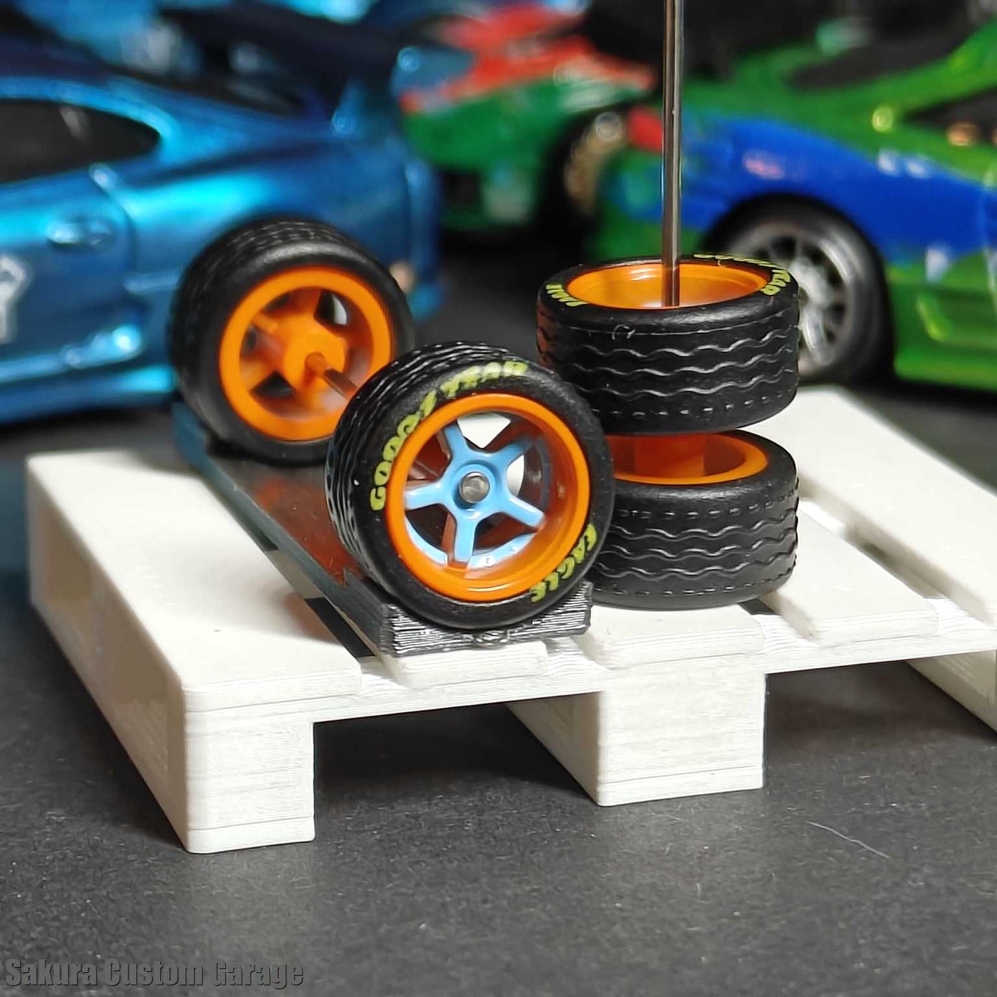SpeedRides: 5-Spoke Dished (Blue + Orange) / Goodyear Eagle - GULF EDITION