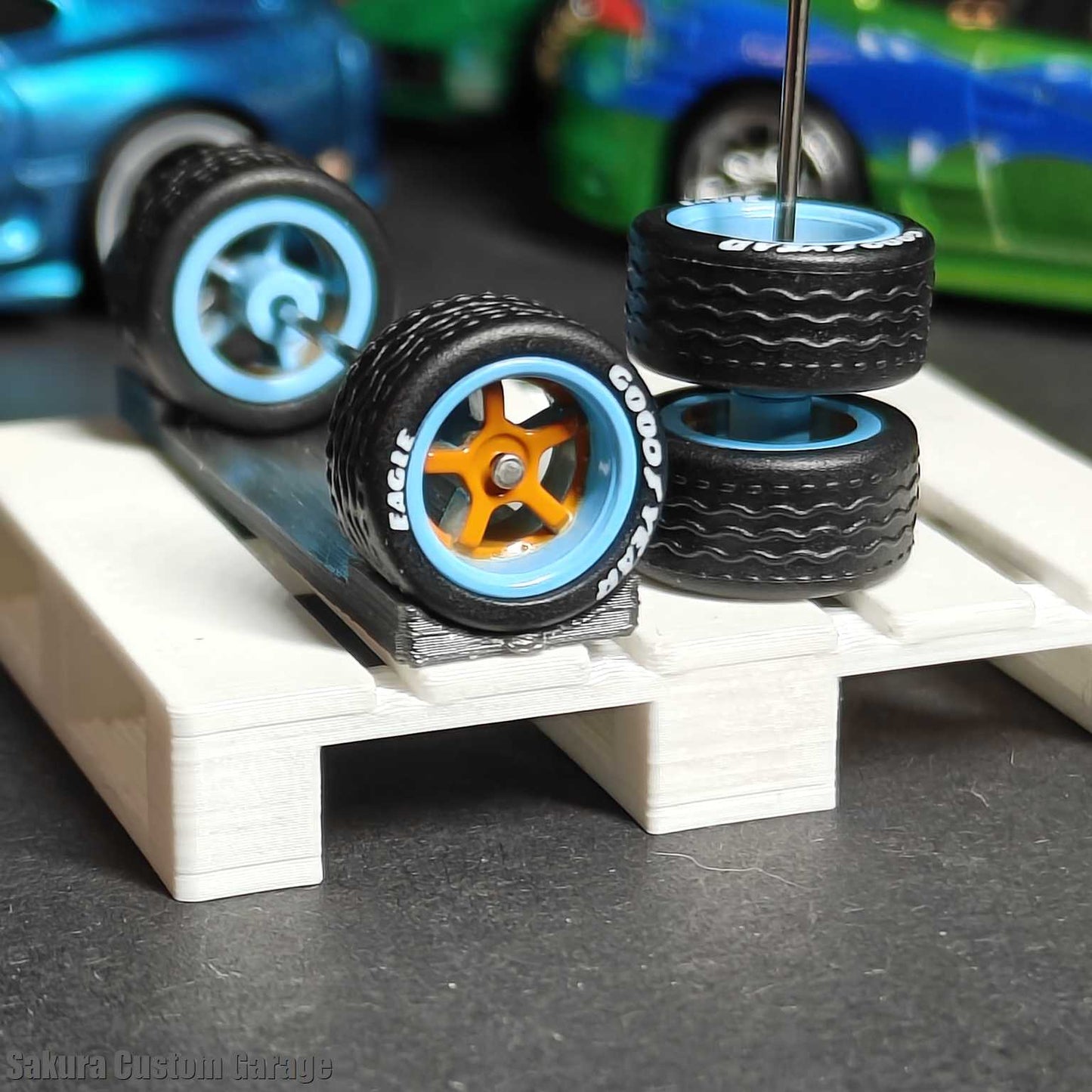 SpeedRides: 5-Spoke Dished (Orange + Blue) / Goodyear Eagle - GULF EDITION