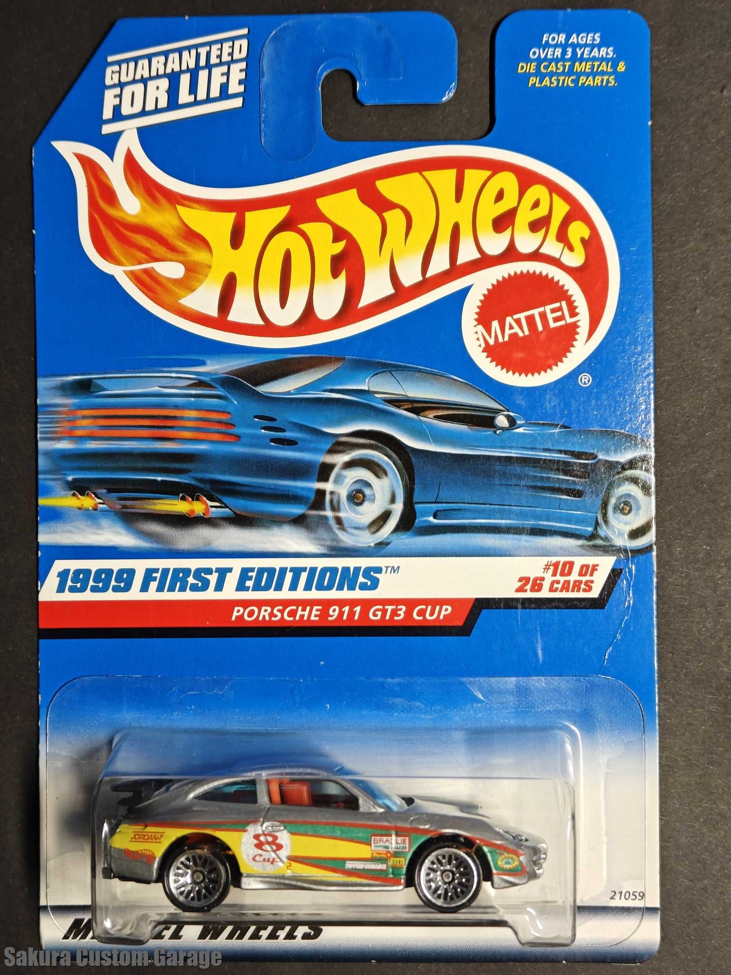 Hot Wheels - Porsche 911 GT3 Cup (1999) First Editions 10/26 - (Black spoiler version)