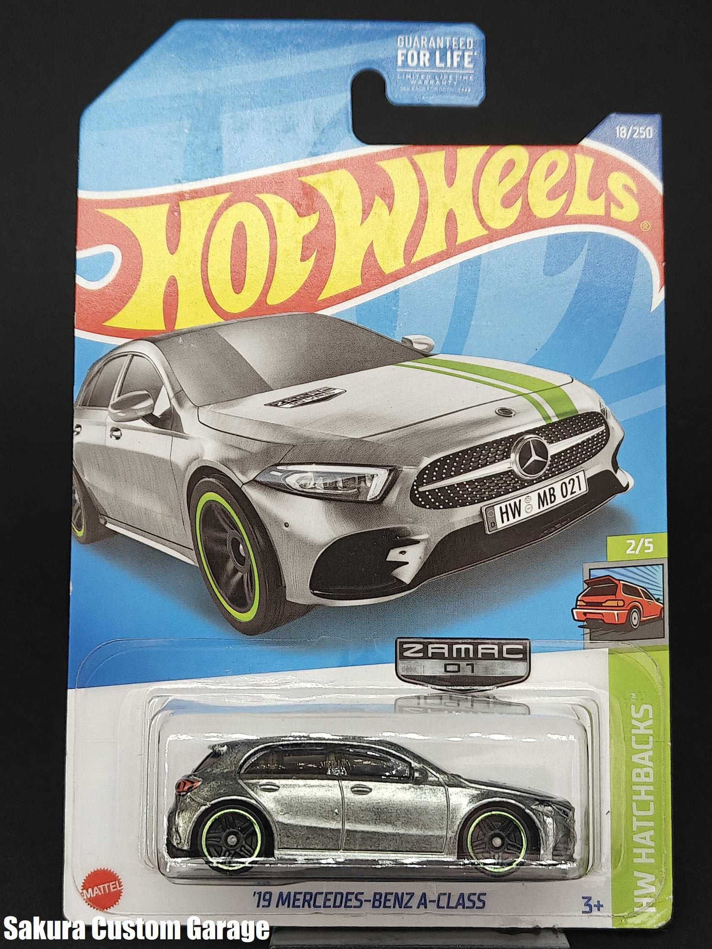 Hot Wheels: '19 Mercedes-Benz A-Class (2022) ZAMAC #001 HW Hatchbacks 2/5 (Walmart Exclusive)