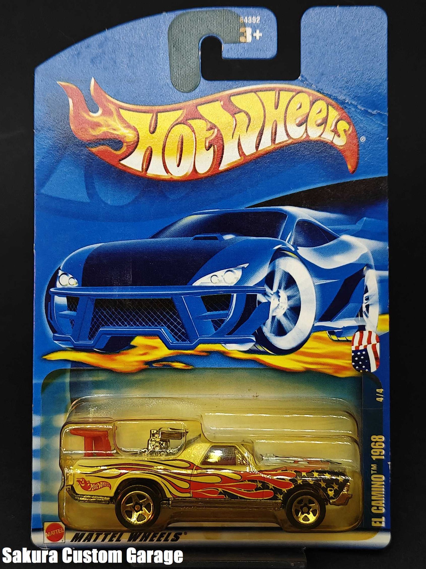 Hot Wheels - 1968 Chevrolet El Camino (2002) 4/4 Star-Spangled #082 (!! Yellowed blister!!)