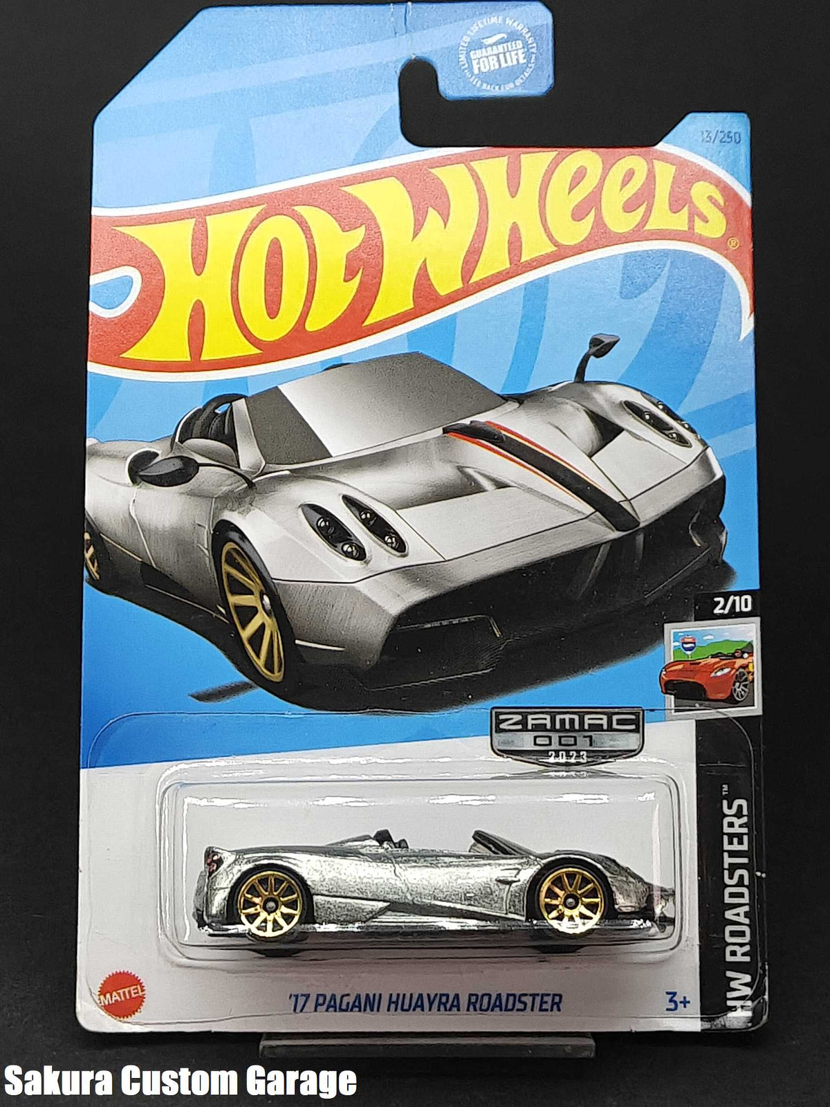 Hot Wheels: '17 Pagani Huayra Roadster (2023) ZAMAC #001 HW Roadsters 2/10 (Walmart Exclusive)