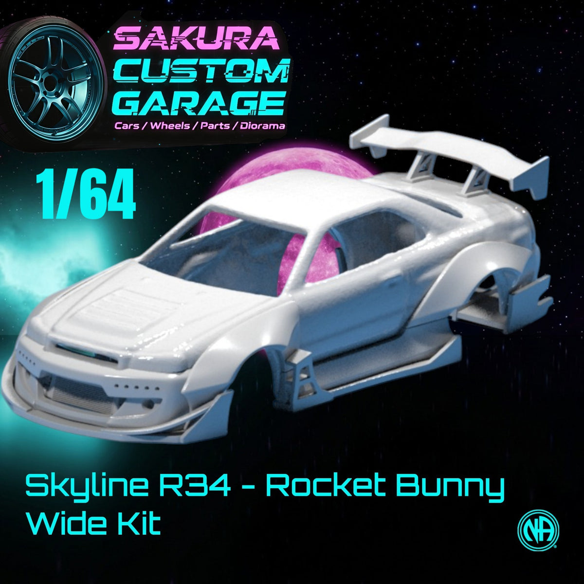 1/64 Nissan Skyline GT-R R34 Rocket Bunny Bodykit - Nissan003