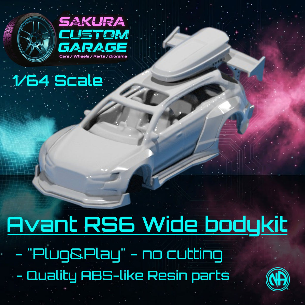 1/64 Bodykit: Audi Avant RS6 Widebody with roof box (Typ Plug&Play) - Audi_001