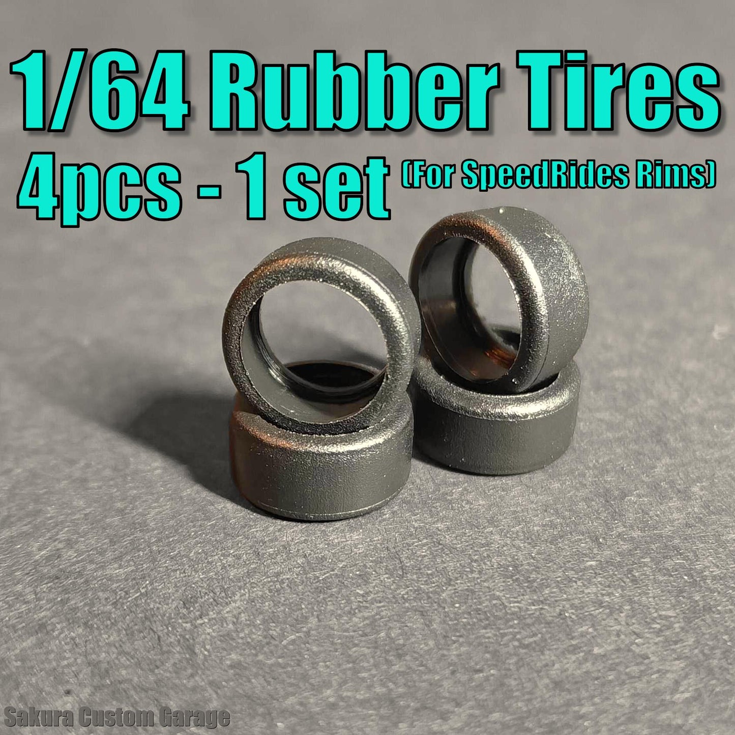 SpeedRides: 1/64 Slick Tire Set (outer diameter 10.8mm)