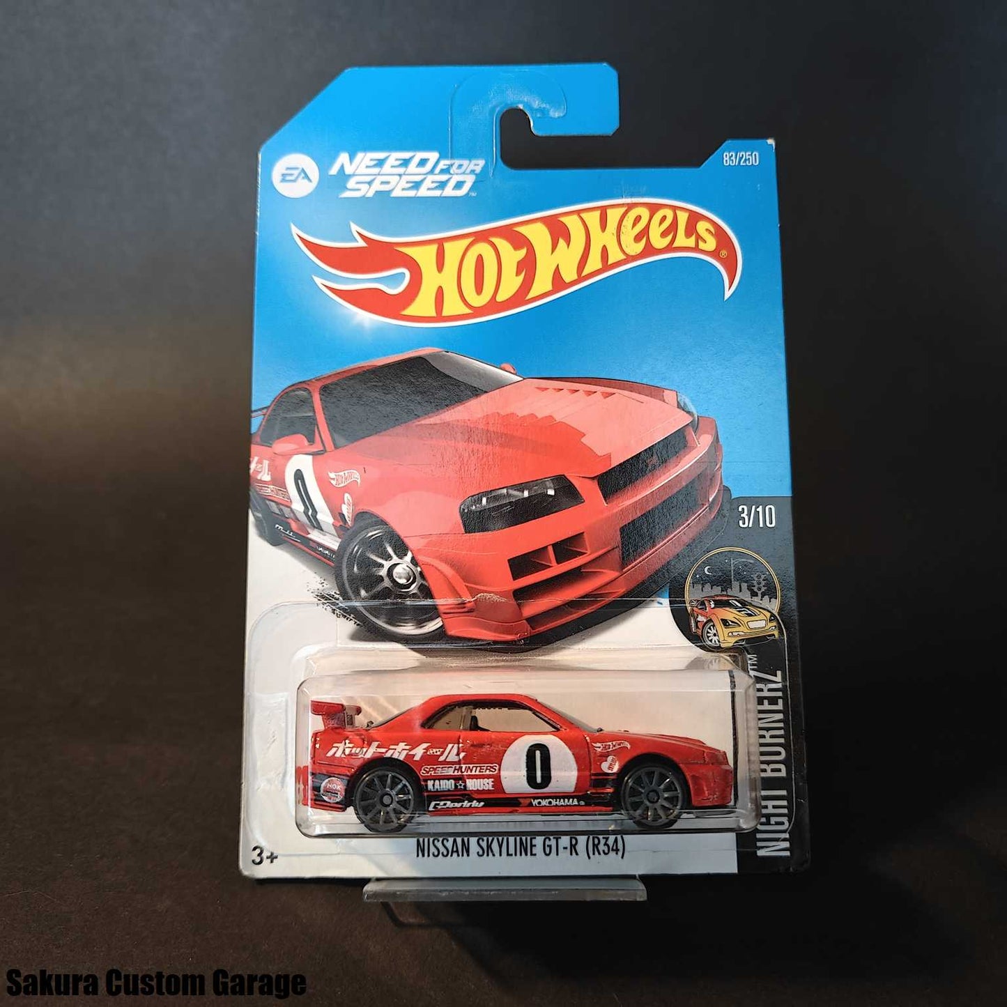 Hot Wheels -  Nissan Skyline GT-R R34 (2016) 3/10 Night Burnerz 83/250