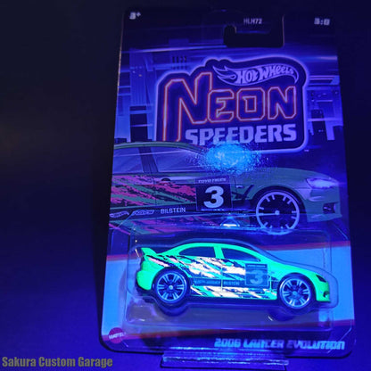 Hot Wheels - 2008 Mitsubishi Lancer Evolution (2025) Neon Speeders 3/8