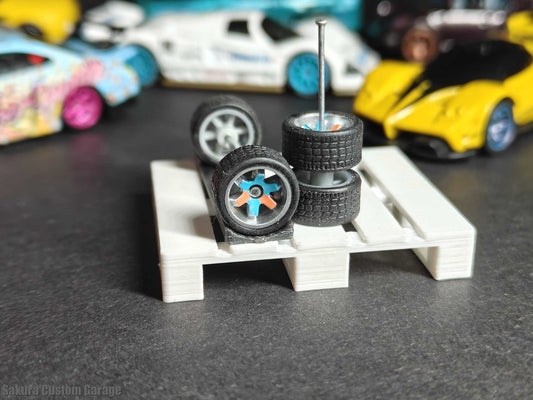 SpeedRides:  TE-37 Type (Metalic Silver + Orange With Blue )  - Custom Painted Wheels