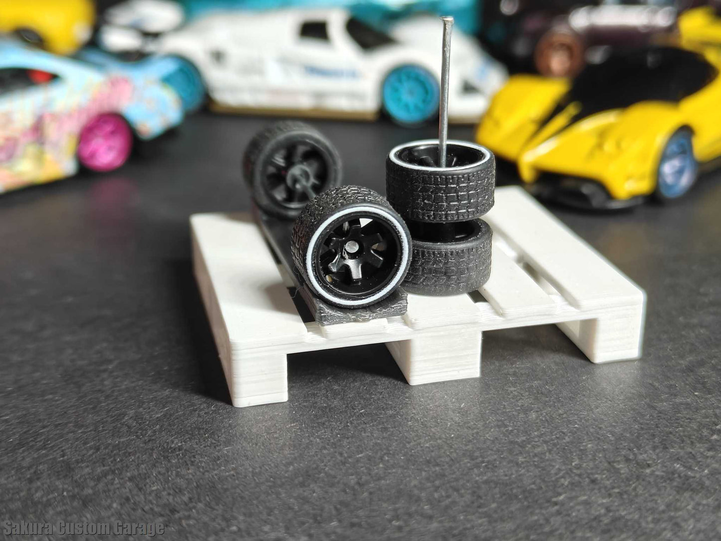 SpeedRides:  TE-37 Type (Black ) -  White Stripe Tires