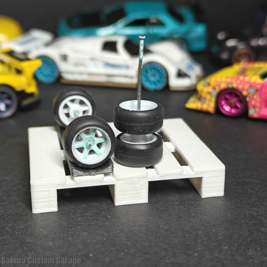 SpeedRides:  6-Spoke Rims (White/Teal)  - Custom Painted Rims