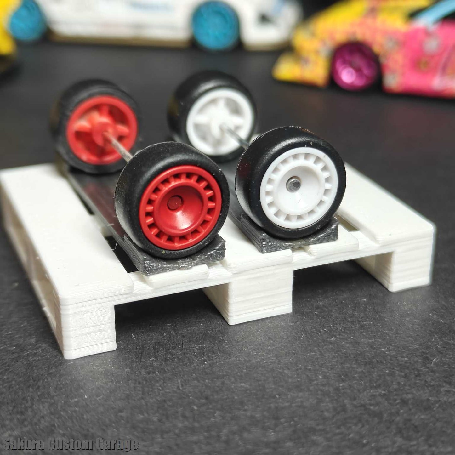 SpeedRides:  Aero Disc  (Red + White)  - Custom Painted Wheels