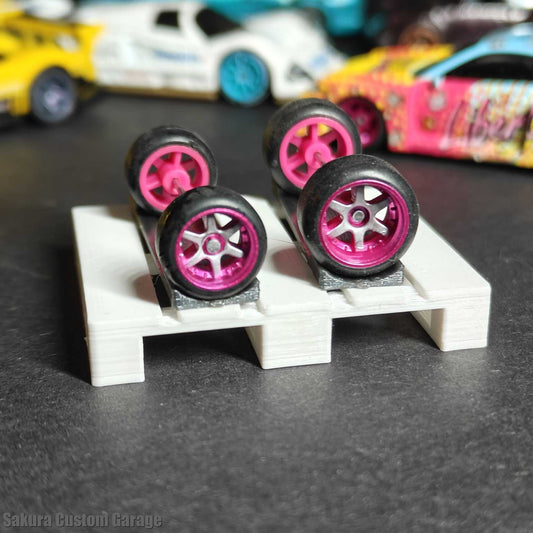 SpeedRides:  6-spoke Dished (Metalic Pink + Silver) - Custom Colored Wheels