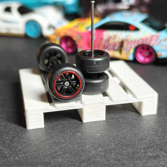 SpeedRides:   Split 6-Spoke (Black with Red Chrome Pinstripe)