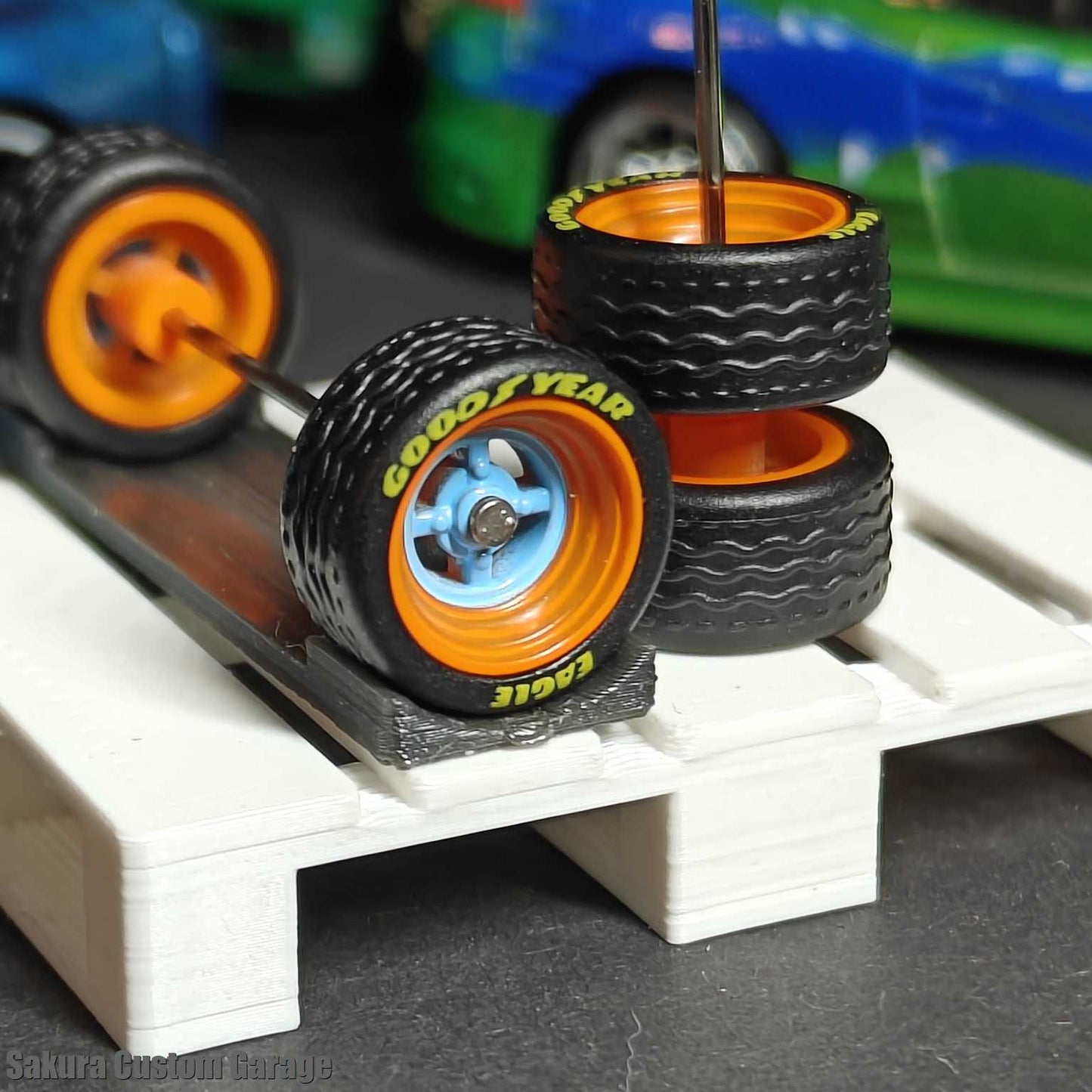 SpeedRides:  Japan 4-Spoke (Blue + Orange) / Goodyear Eagle -  GULF EDITION