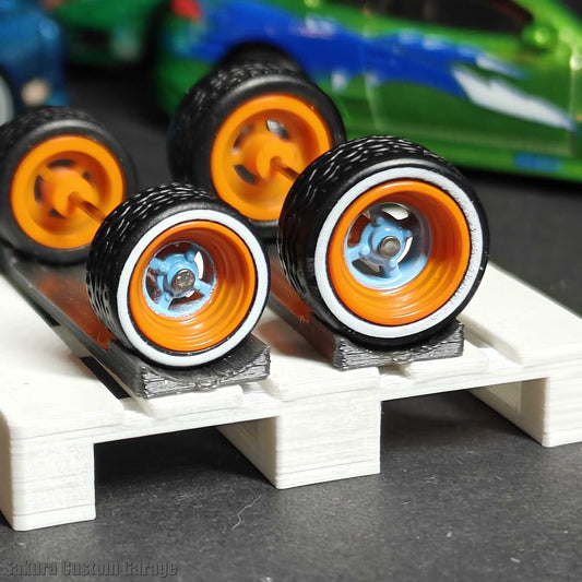 SpeedRides:  Japan 4-Spoke (Blue + Orange) - White Stripe Line - GULF EDITION