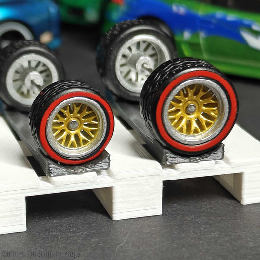 SpeedRides:  BBS Type (Metalic Gold + Silver) - Red Stripe Line