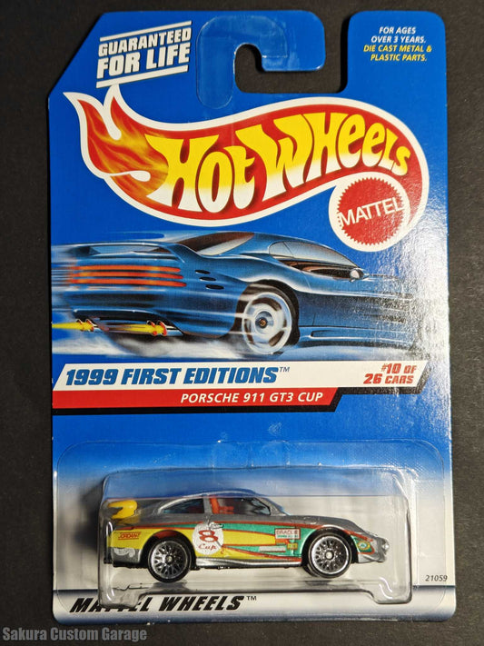 Hot Wheels - Porsche 911 GT3 Cup (1999) First Editions 10/26 - (Yellow spoiler version)