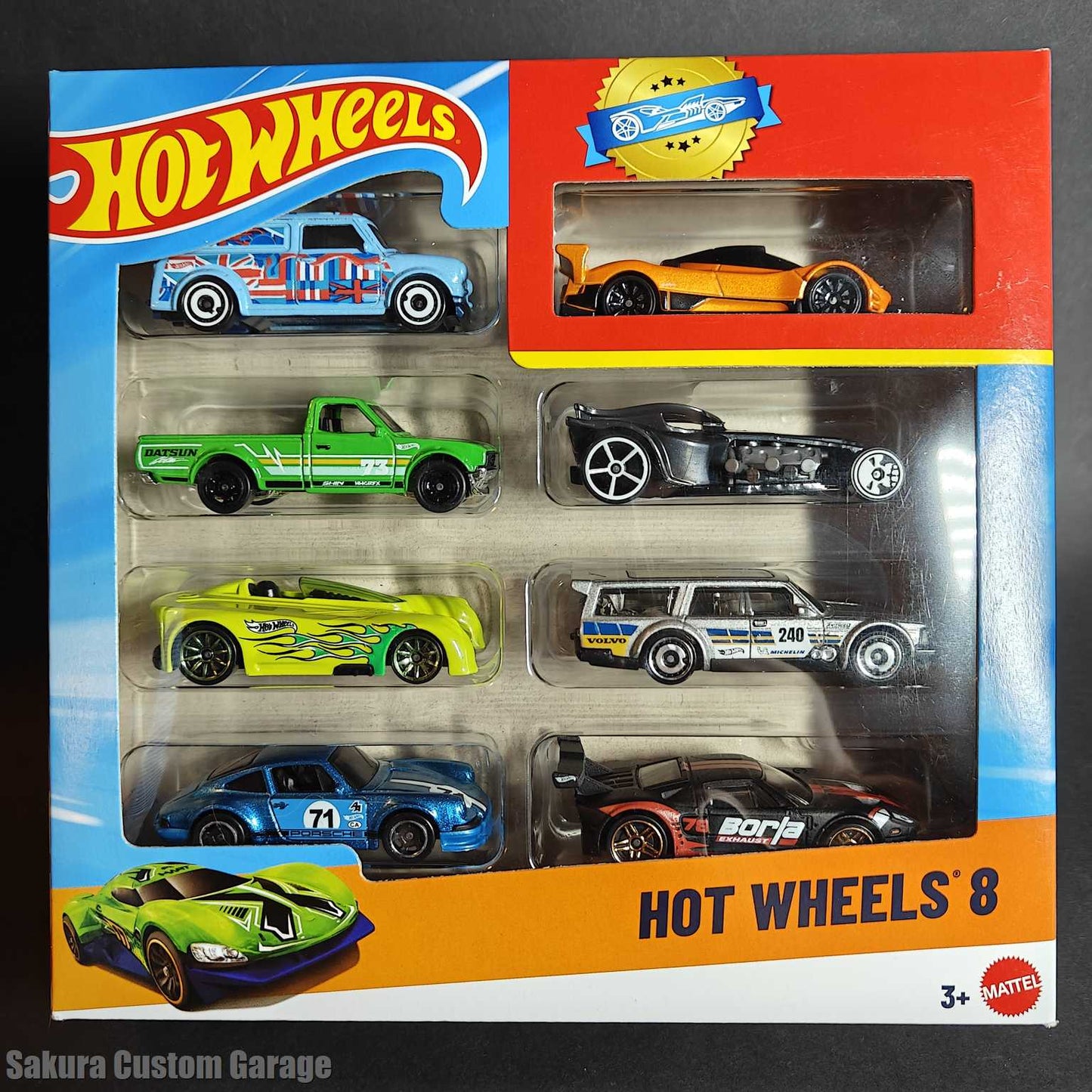 Hot Wheels - Multi pack 8-pack (2025) V-1 (Pagani, Porsche, Datsun)