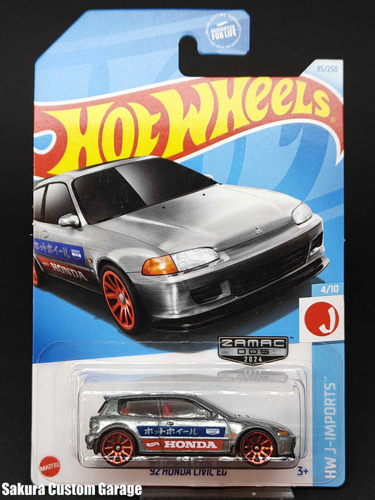 Hot Wheels: '92 Honda Civic EG (2024) ZAMAC #005 HW J-Imports (Walmart Exclusive)