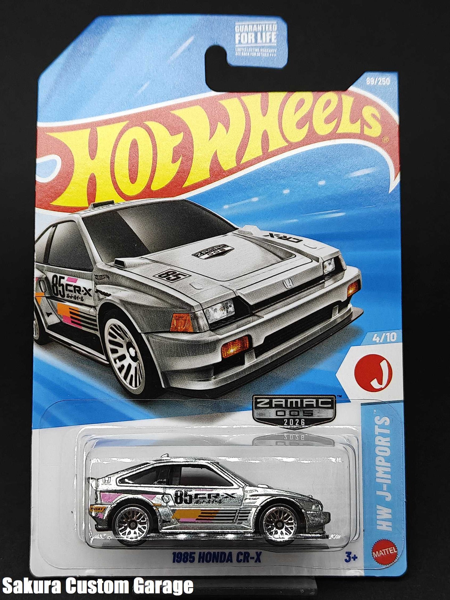 Hot Wheels: 1985 Honda CR-X (ZAMAC 2026) #005  HW J-Imports 4/10