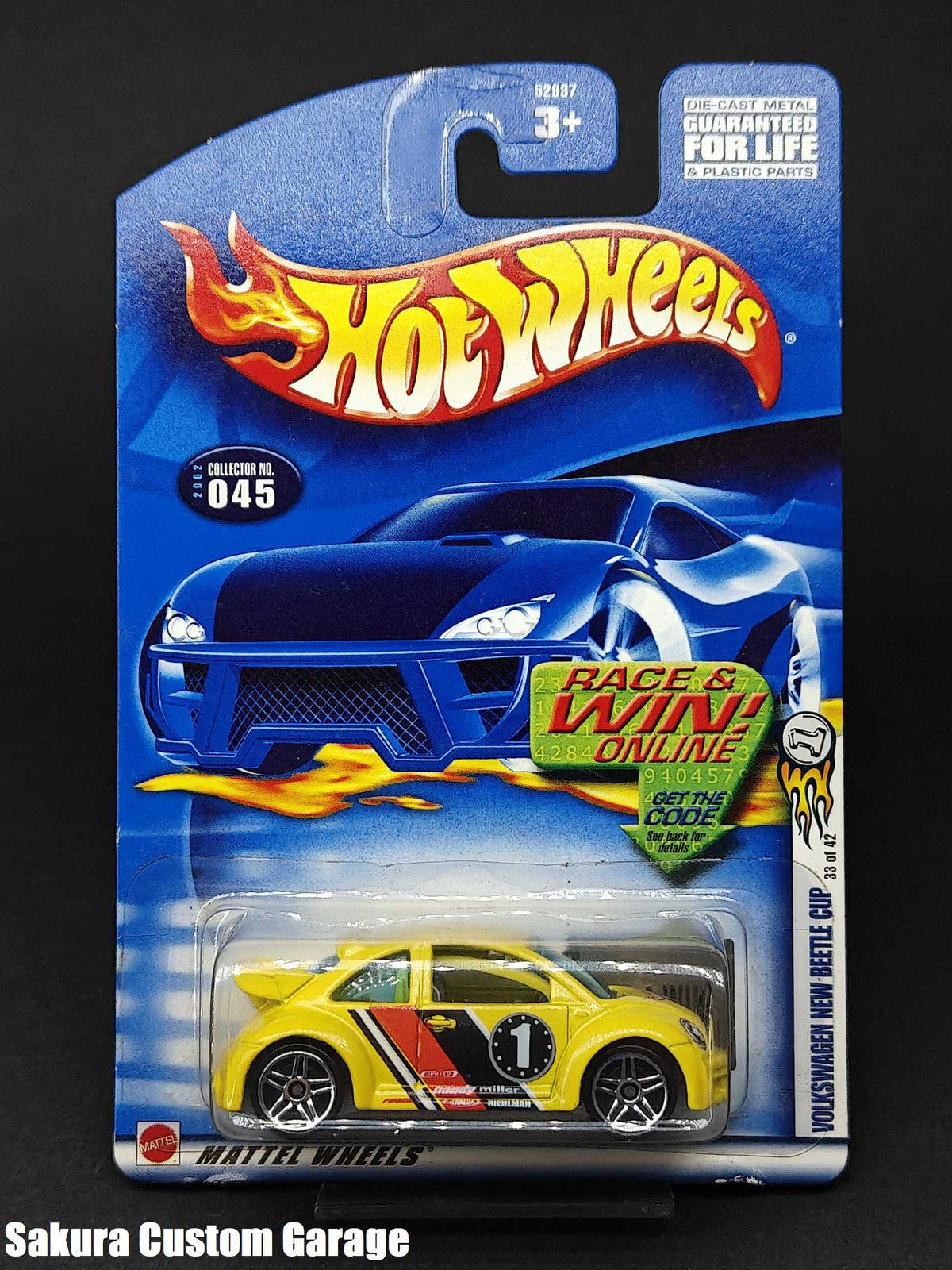 Hot Wheels - Volkswagen New Beetle Cup (,,pop-off body'') - (2002) 33/42 2002 First Editions #045 (Exclusive code card)