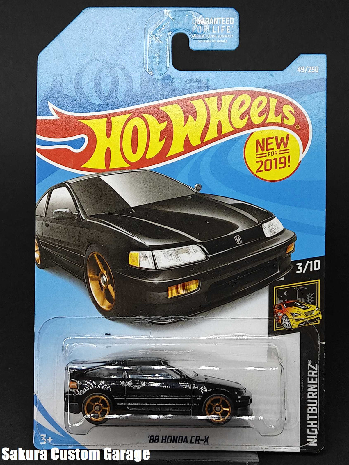 Hot Wheels - '88 Honda CR-X (2019 First Editions) 3/10 Nightburnerz 49/250 (US Long Card)
