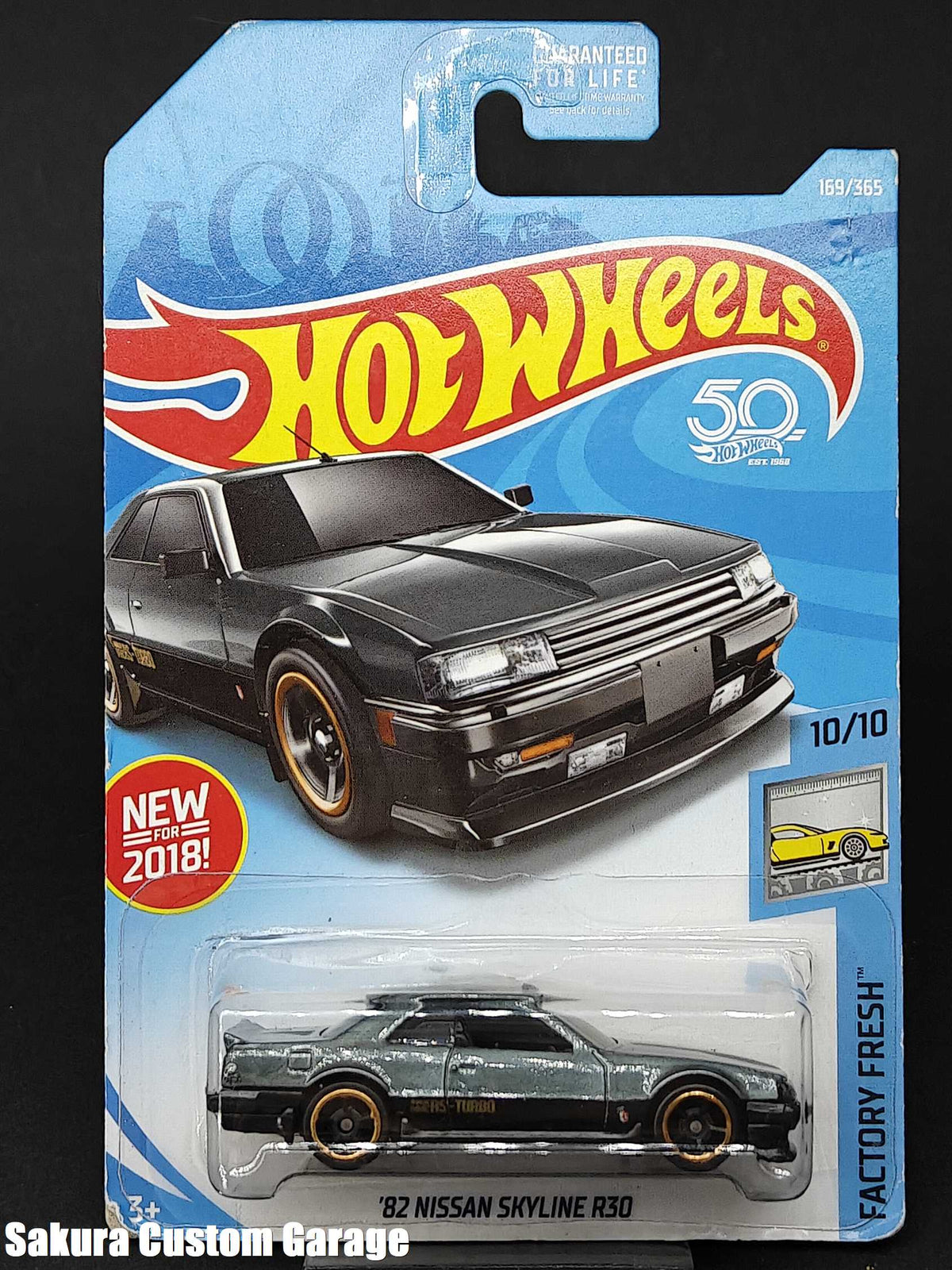 Hot Wheels -  '82 Nissan Skyline R30 (2018 New Models) 10/10 Factory Fresh 169/365 (Cracked plastic blister)