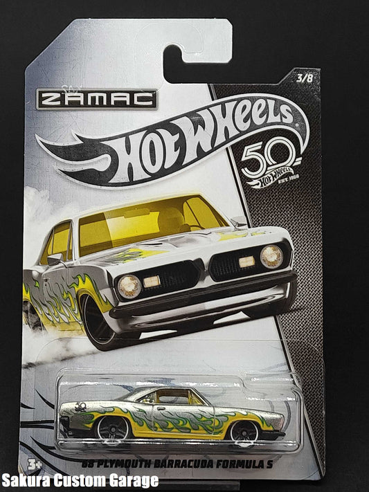 Hot Wheels: '68 Plymouth Barracuda Formula S  (2018)	50th Anniversary Zamac Flames 3/8
