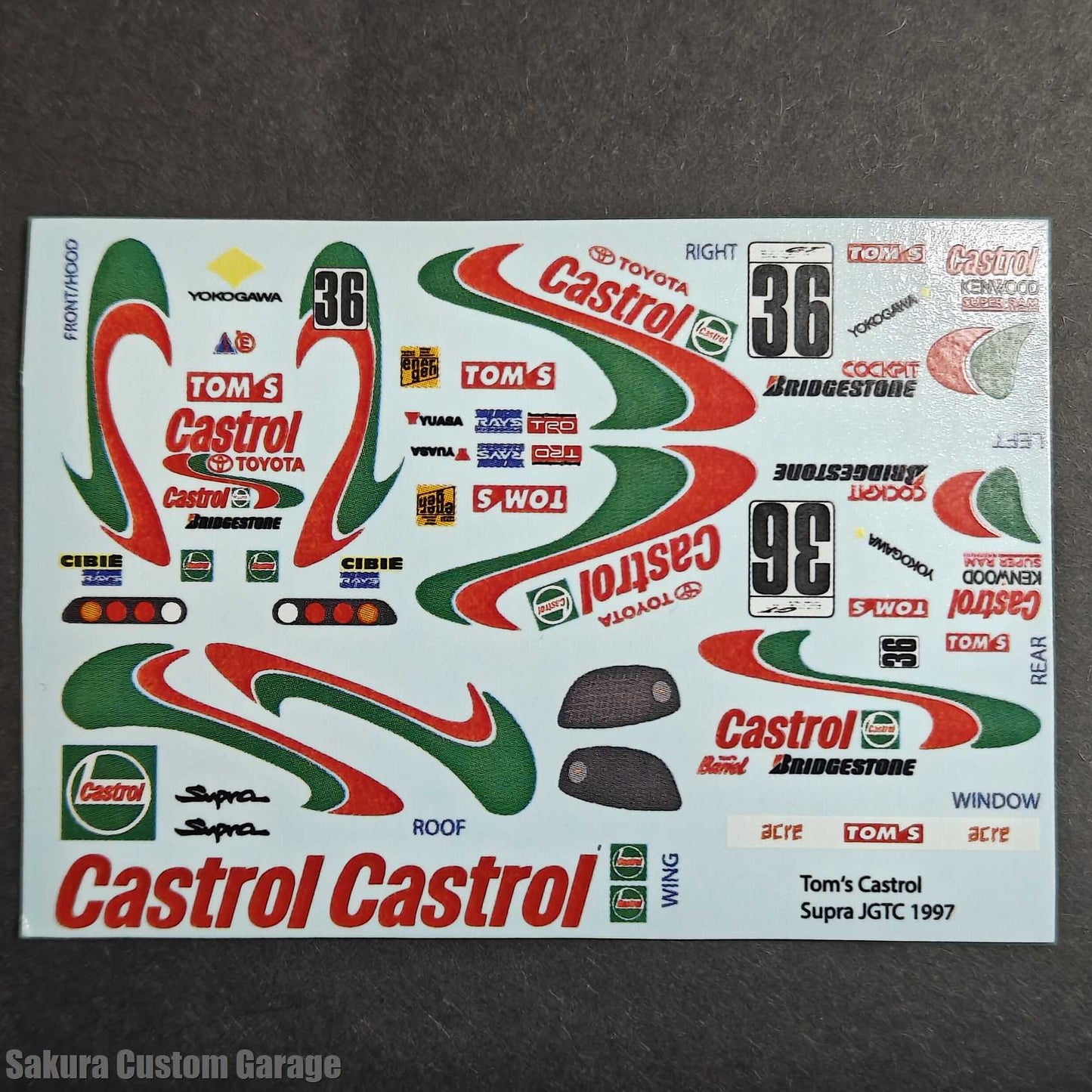 1/64 Waterslide Decals –  Tom's Supra Mk4 - Castrol