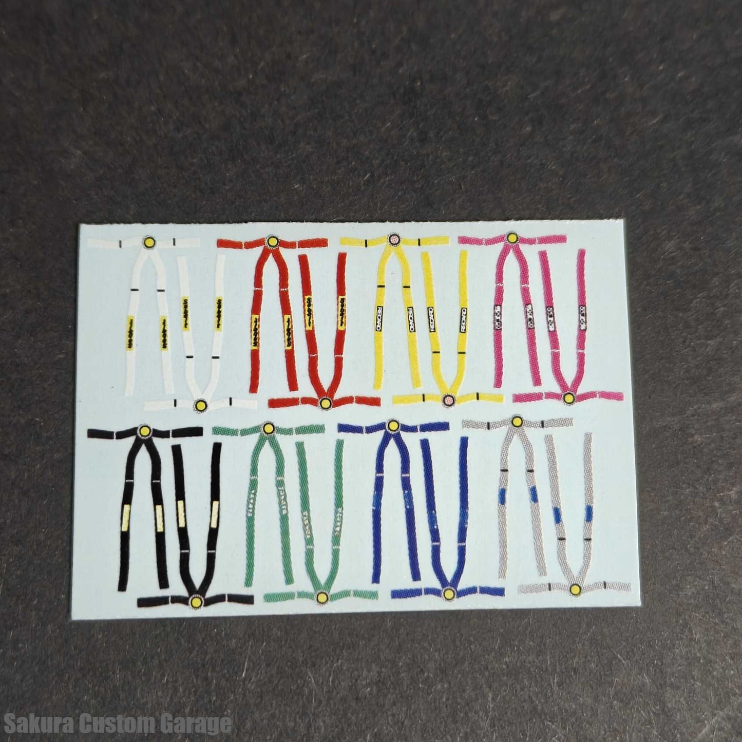 1/64 Waterslide Decals – Seat Belts (Recaro, Takata)