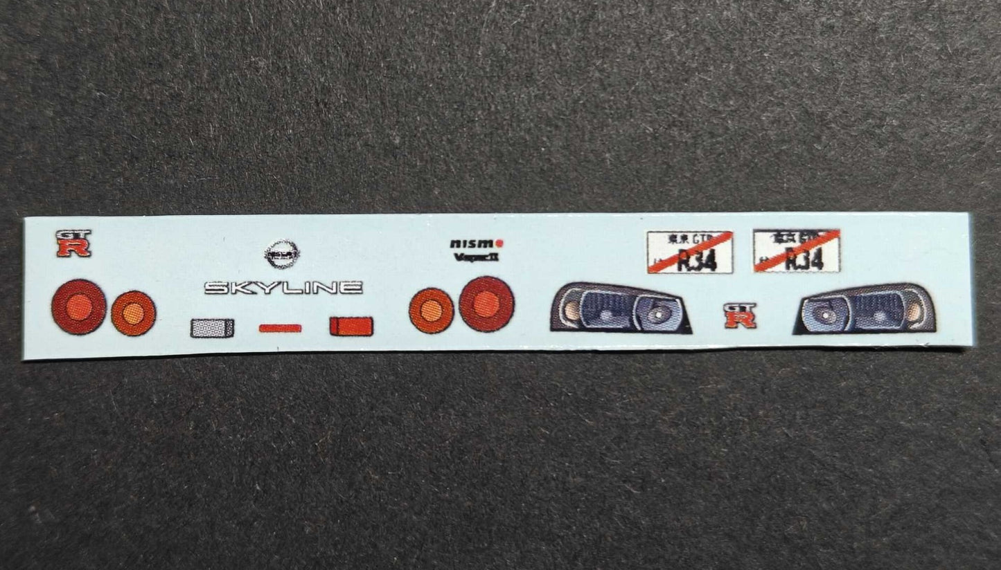 1/64 Waterslide Decals – Nissan Skyline GT-R R34